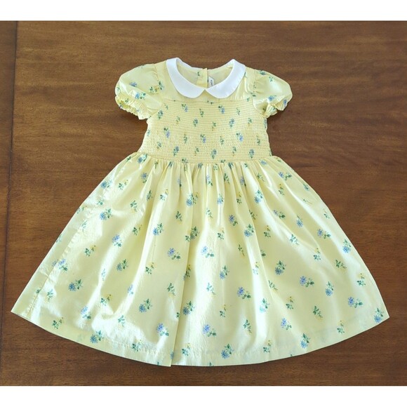 Janie and Jack Other - Janie and Jack The Charlotte Double Cream  Floral Smocked Dress size 5 EUC
